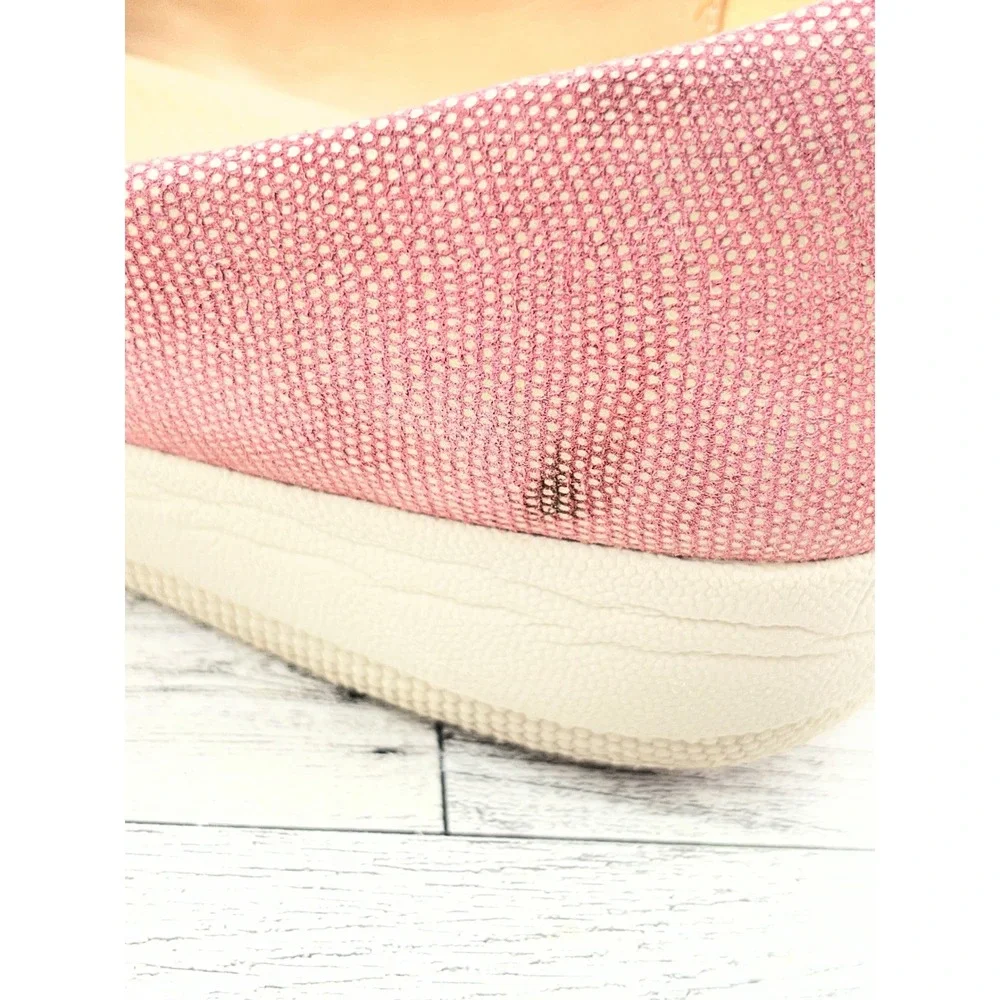 FitFlop Supercomff Women Loafers Rose Red Textured Slip On‎ Flats Size 8.5